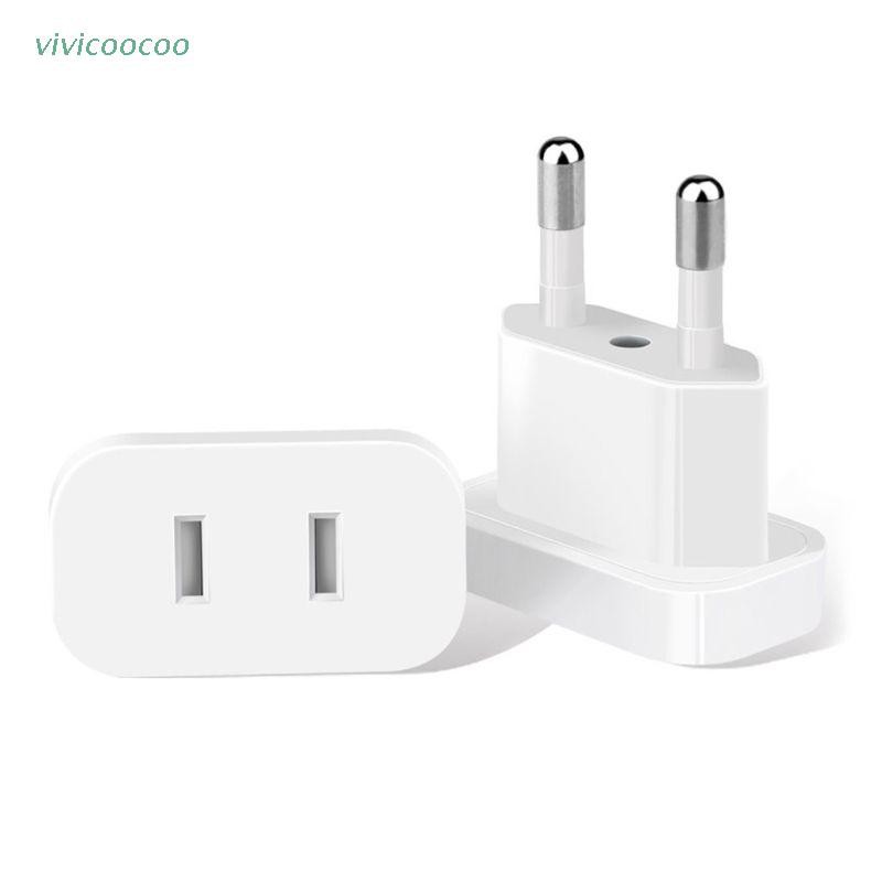 Vivi Adapter Konverter Power Socket Plug Us Jack Ke Eu 4mm Untuk Travel