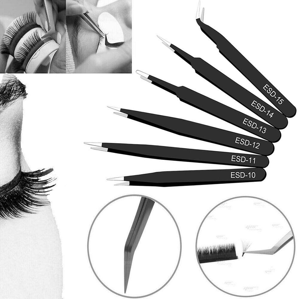 Rebuy Pinset Alis Portable Stainless Steel Anti-static Curved Makeup Tool Kit