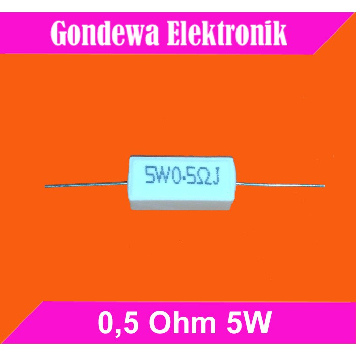 Resistor kapur 0,5ohm 5W / 0,5 ohm 5W / 0.5 ohm 5Watt