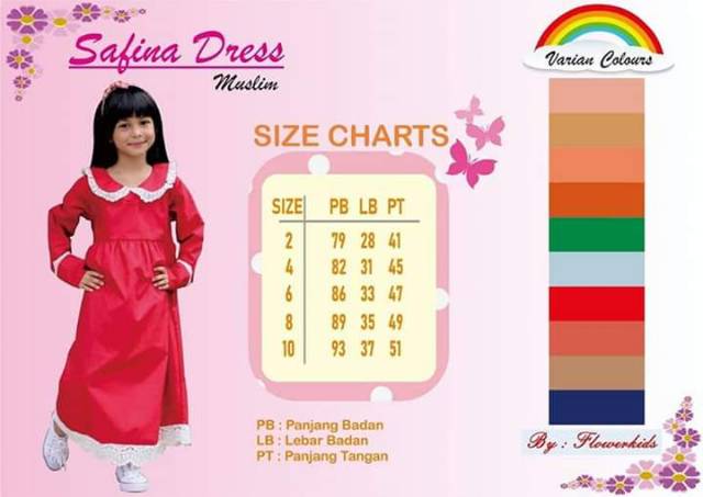 Gamis anak perempuan katun Ima flowkids 4y orange