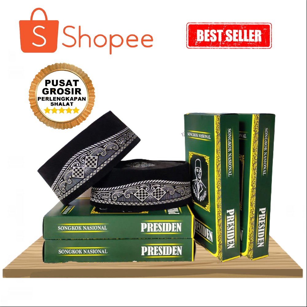 GROSIR PECI SONGKOK NASIONAL HITAM MOTIF BATIK SILVER