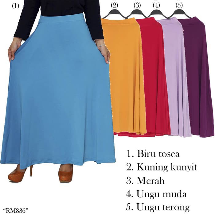 Rok Bahan / Rok Panjang Berbahan Jersey Motif Polos - RM836