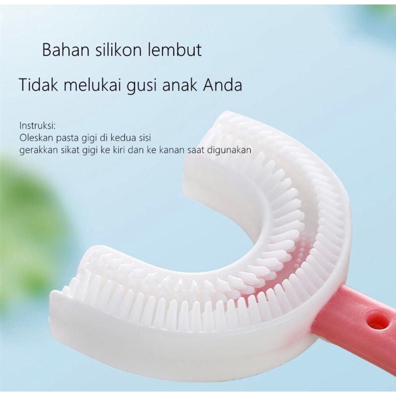 SIKAT BAYI DAN ANAK / SIKAT GIGI BABY SILIKON BENTUK U BPA FREE TRAINING TOOTHBRUSH JRW0040