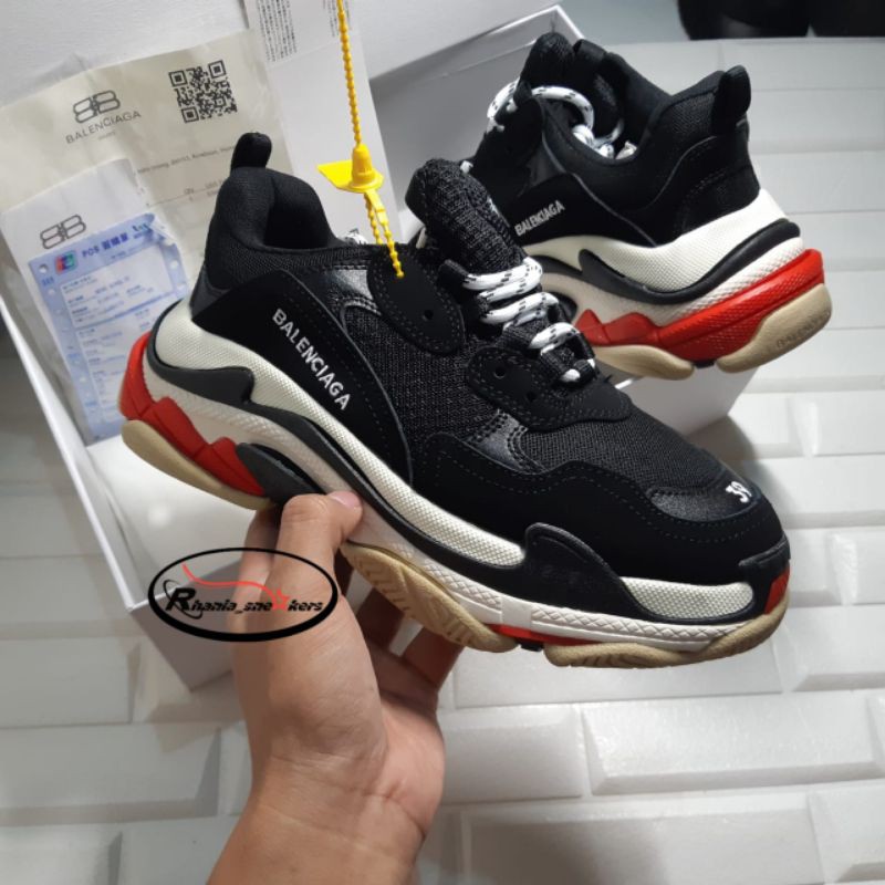 Balenciaga Triple S  Black White Red