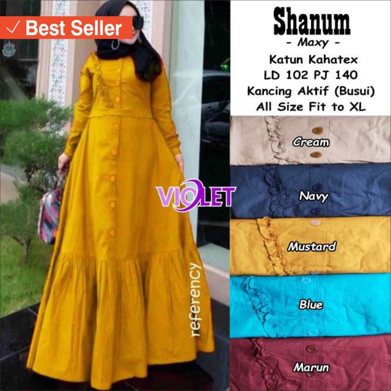 DRESS MAXI MURAH WANITA CANTIK MUSLIMAH / Shanum maxy