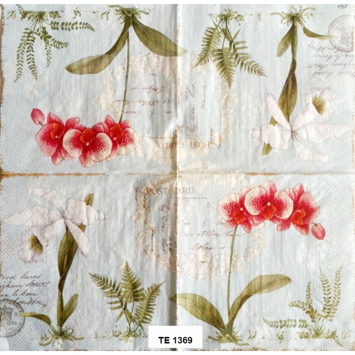 Tisu Napkin Kerajinan Decoupage Eropa 33X33 CM TE 1369 TTS