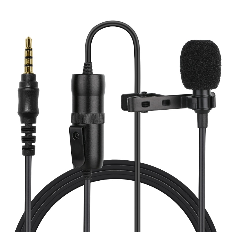 Mic Clip On Professional Lavalier Microphone Clip Portable 3.5mm - SL1 - Black