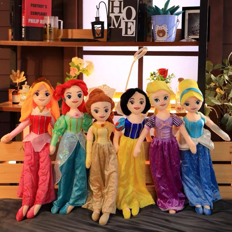 BONEKA KARAKTER PRINCESS PUTRI BELLE AURORA CINDERELLA ARIEL SNOW WHITE RAPUNZEL IMPOR LEMBUT