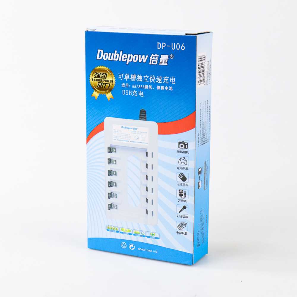 DOUBLEPOW Charger Baterai 6 slot for AA AAA Ni-MH Ni-CD - DP-U06