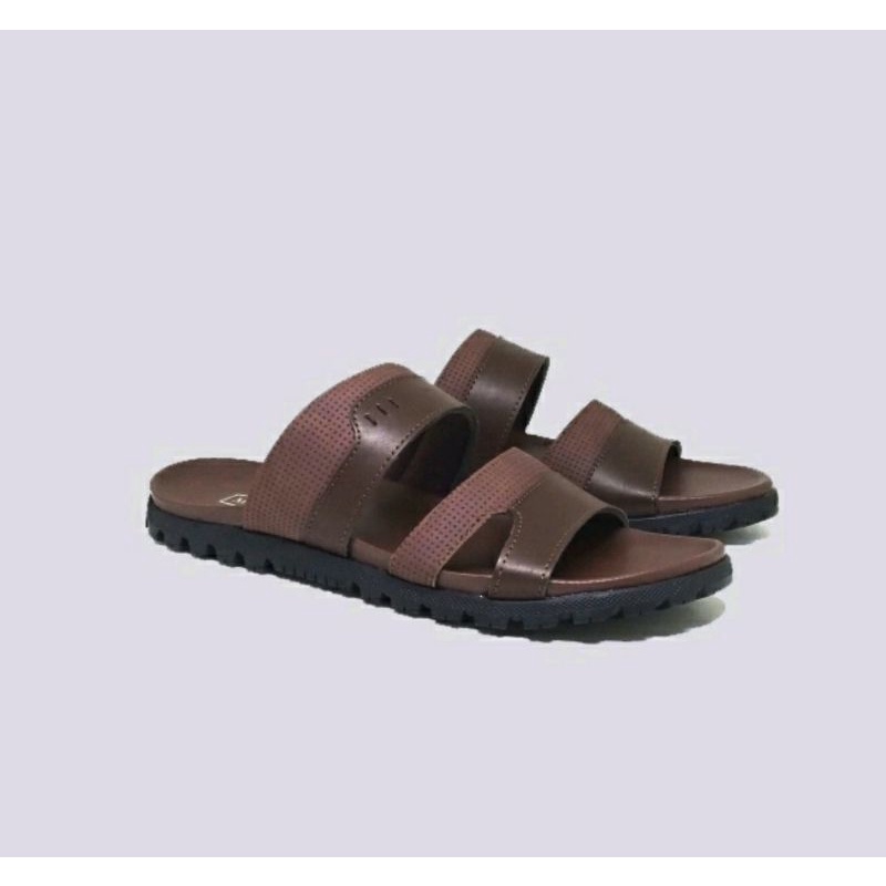 Sandal Slide Pria Kulit Brown-09/Sendal Slop Kokop Kasual Bapak2 Clasik 38-43, Original