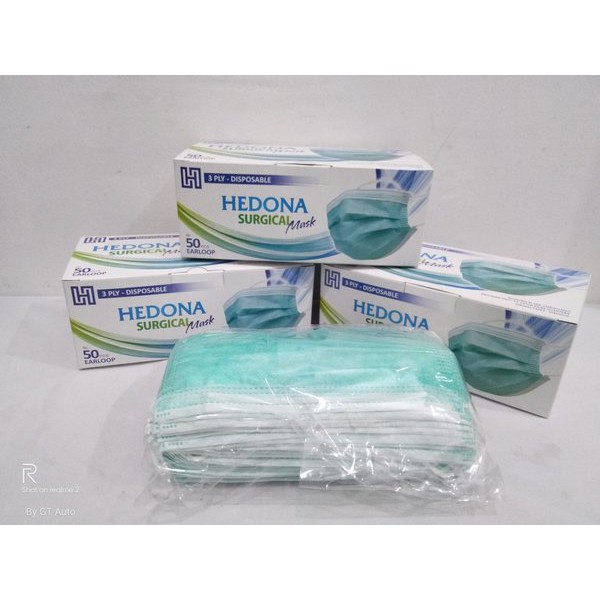 Masker medis 3 ply hedona Earloop & hijab | Shopee Indonesia