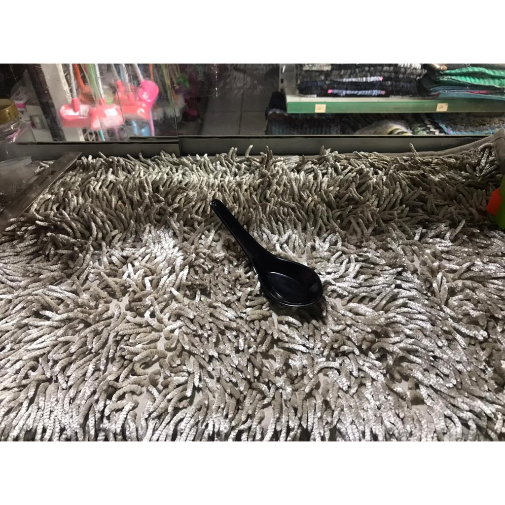 Sendok bebek melamin Onyx 5.4" - Sendok bubur pendek hitam - Sendok sup