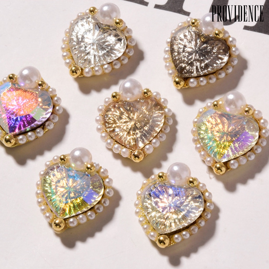 Providence Nail Rhinestone Heart-Shape DIY Alloy Flat Back All-match Nail Decoration Ornament for Beauty