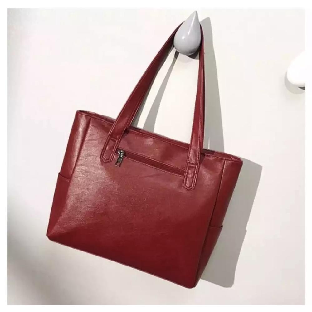 Tas Tote Bag Wanita Kulit Kapasitas Besar - Totebag Kulit - Tas Wanita - Tas Wanita Kekinian 2021 - 