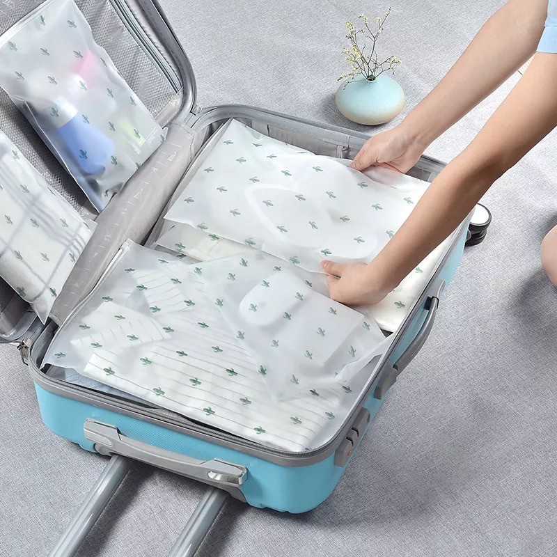 Tas Organizer Pakaian Dalam Transparan Anti Air Motif Flamingo untuk Travel