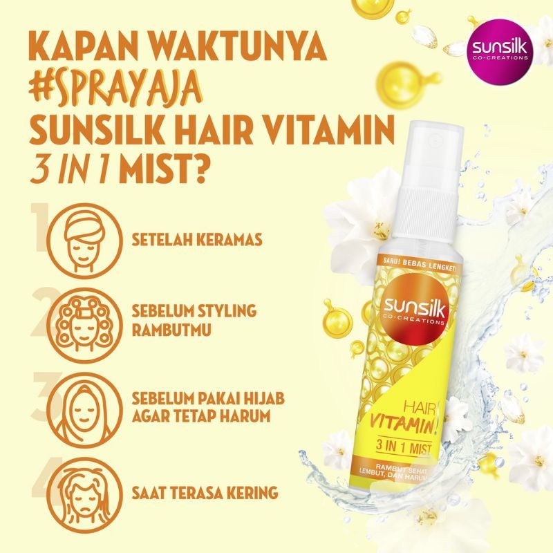 Sunsilk Lifebuoy Hair Mist 40 ml Vitamin Rambut Spray 3 in 1 40ml