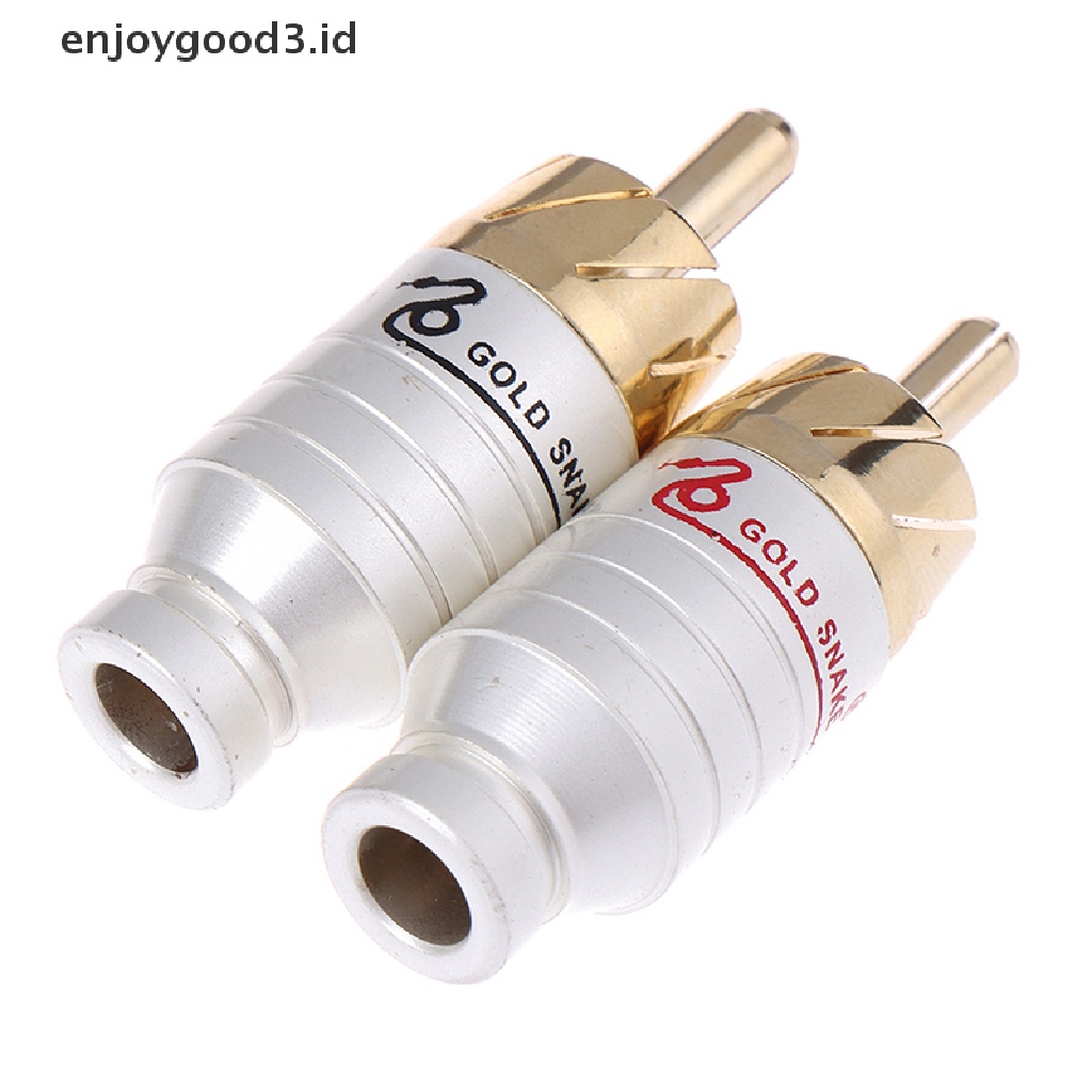 (Rready Stock) Adaptor Konektor RCA Male Lapis Emas (ID)