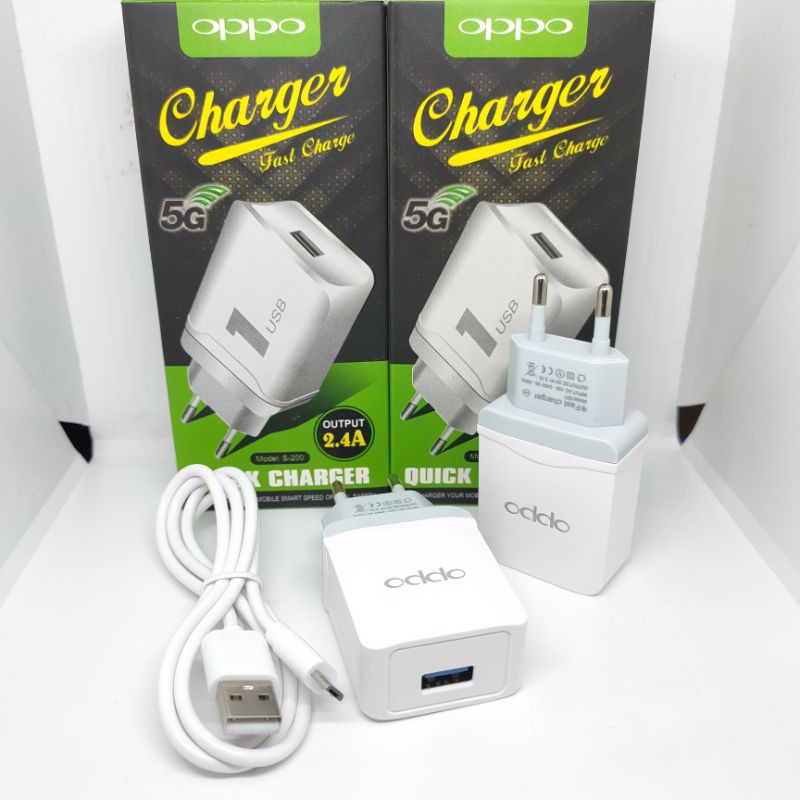 Charger Casan Oppo S-200 Quick Charger Output 2.4A Kabel Micro USB