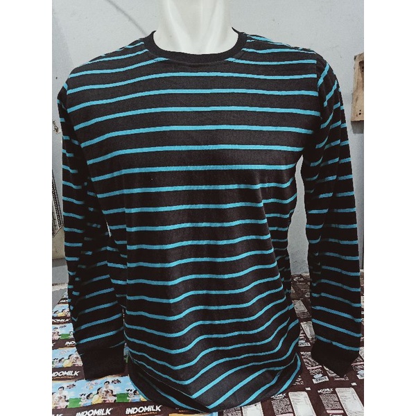 kaos stripe hitam tosca kecil lengan panjang rip