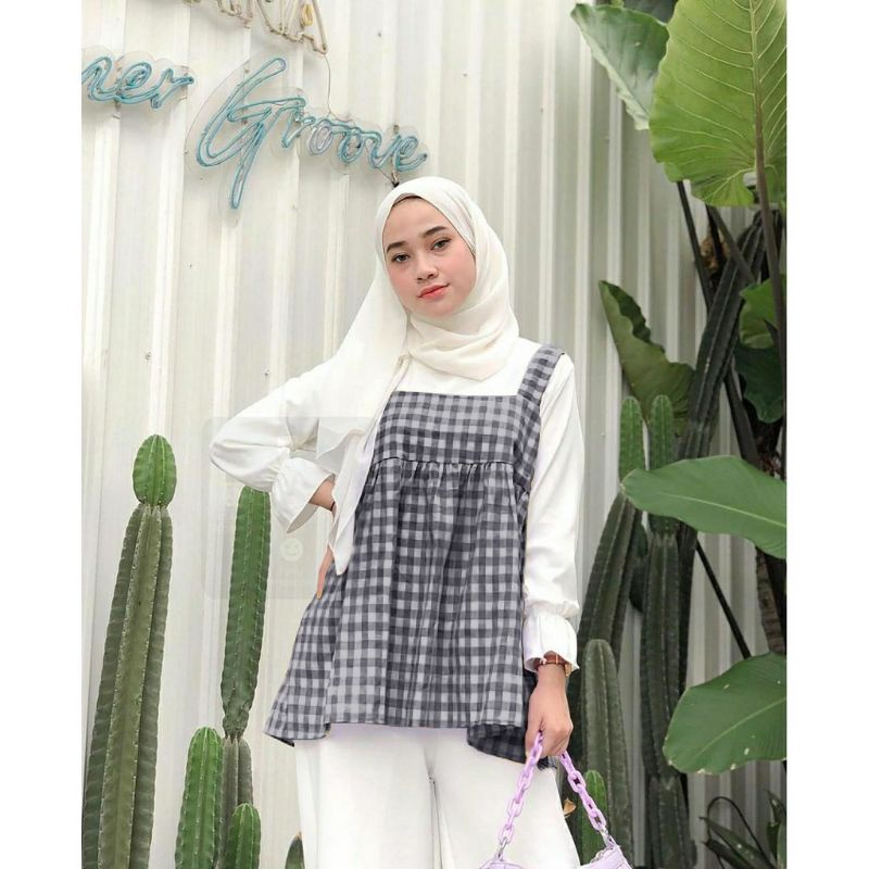 ANDRA BLOUSE KOTAK // SATU SET // ATASAN KOTAK // MODEL KOREA // LENGAN PANJANG // ATASAN TERBARU // TERMURAH