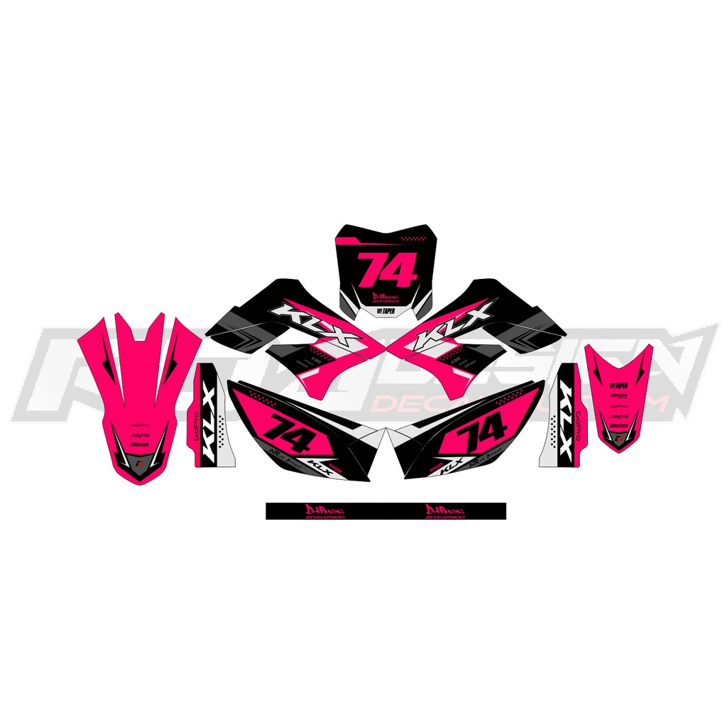 DECAL STICKER KLX/DTRACKER 150 LAMA (013) DEKAL STIKER HITAM PINK