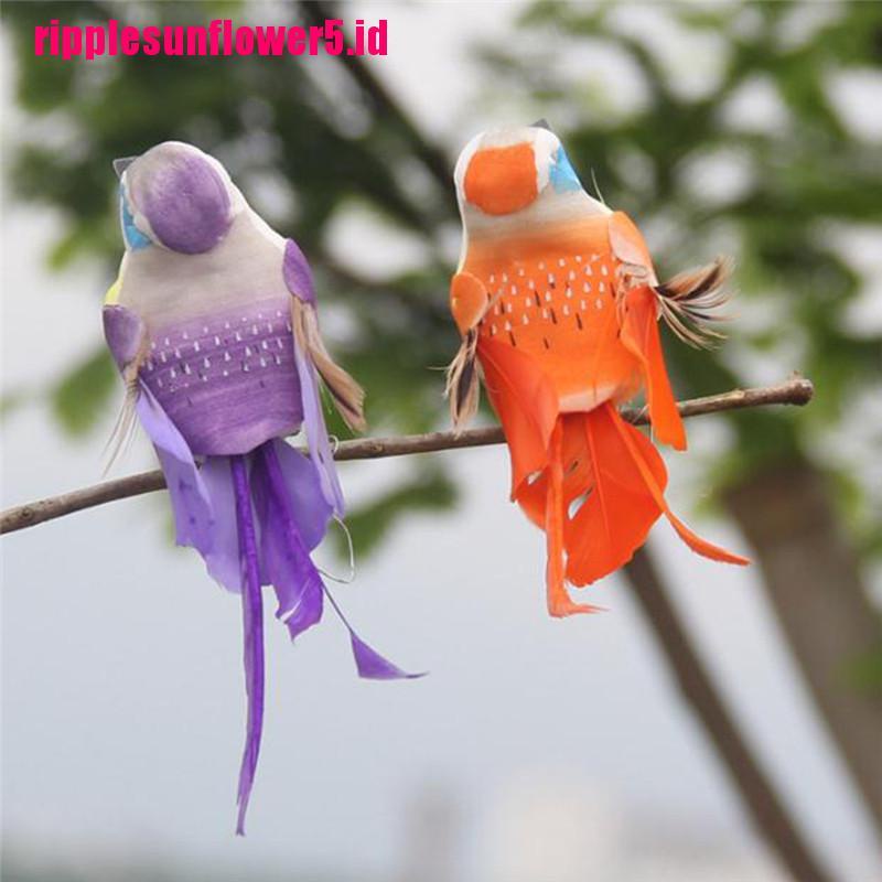 1pc Burung Imitasi Bahan Busa + Bulu Untuk Dekorasi Rumah