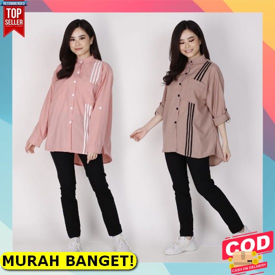 Kemeja Cewek Panjang Kotak Cewek Jumbo Lengan Panjang Hem Murah U0X2 K Dr423 Ec Oversize Mashasi Cod