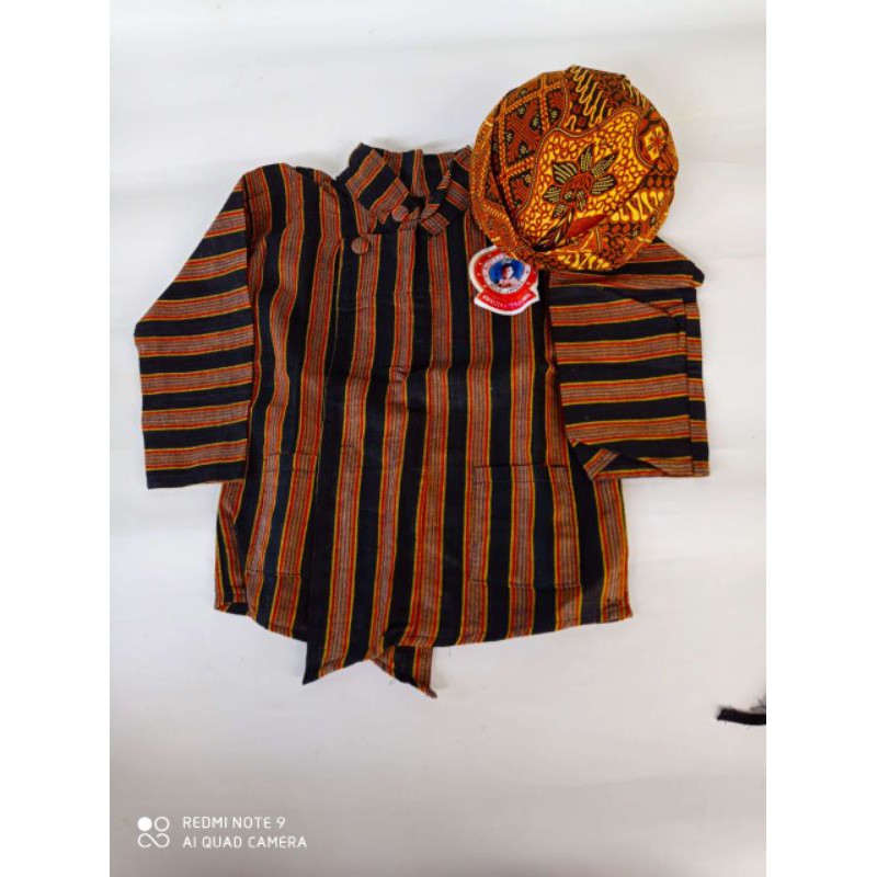 SetelanBaju adat jawa anak (Baju+Celana sarung+Blangkon) Usia 0-12 tahun