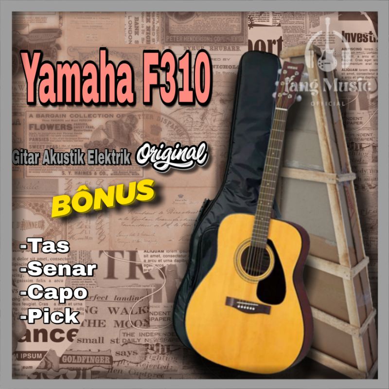 PROMO GITAR AKUSTIK YAMAHA F310 JUMBO MURAH (BONUS TAS SENAR PICK CAPO GRATIS) GITAR AKUSTIK ELEKTRIK ORIGINAL