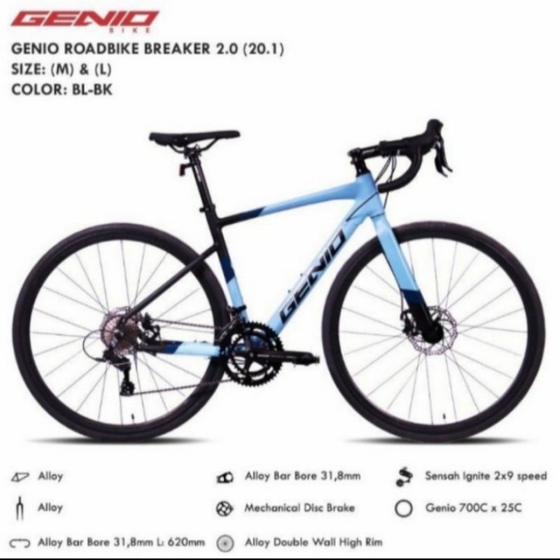 sepeda balap (road bike) Genio breaker 2.0