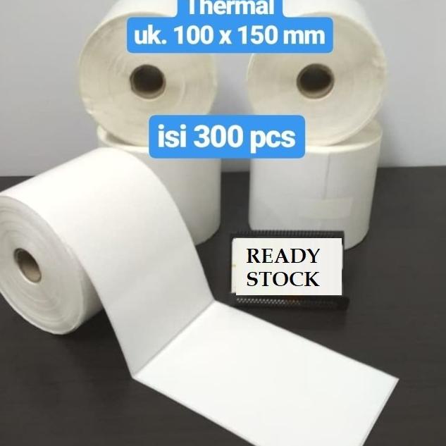 

Update Kertas Label Bare 100 x 150 Kertas Stiker Thermal 100x150mm isi 300pcs .,