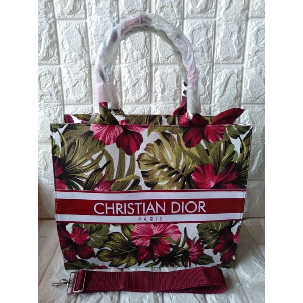 Tote bag canvas flower dioxr XL