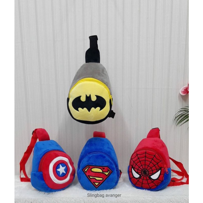 Tas Sling Bag Anak Size 21cm/waist bag anak/tas karakter/Tas spiderman minie unicorn Little Pony/Tas Terbaru