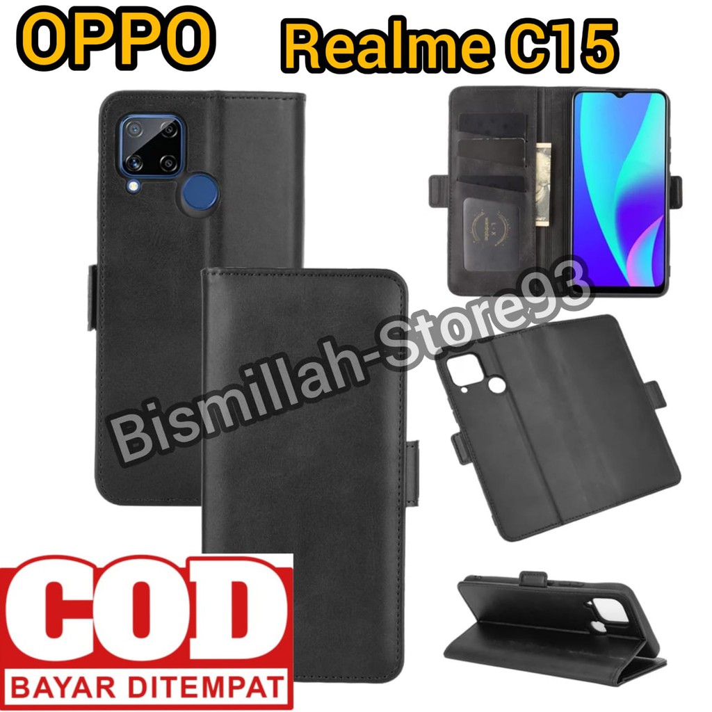 CASE DOMPET REALME C15 - LEATHER CASE FLIP-CASE REALME C15 CASE MODEL DOMPET