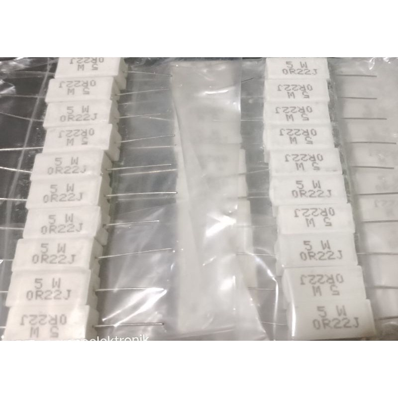 Resistor Kapur 0.22 ohm 5watt R kapur 0.22 5 watt 5 w 5watt  R kapur 5 watt 0.22 ohm