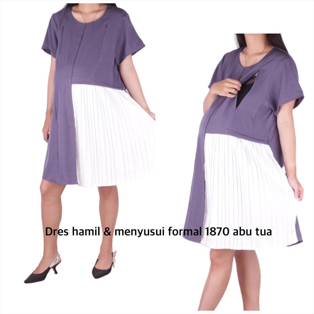 Dress Hamil Menyusui Polos 1870