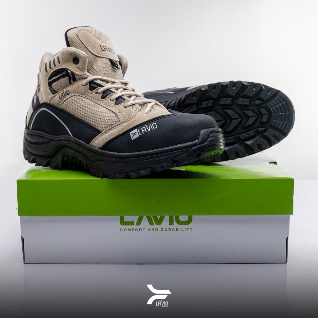 Sepatu Lavio Boots Safety Lapangan Proyek Mendaki Gunung Touring Hiking Bahan High Qualiaty Premium Sefty Shoes Cowok Galen Pria