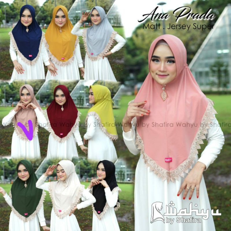 JILBAB INSTAN RENDA SERUT BELAKANG ANA PRADA