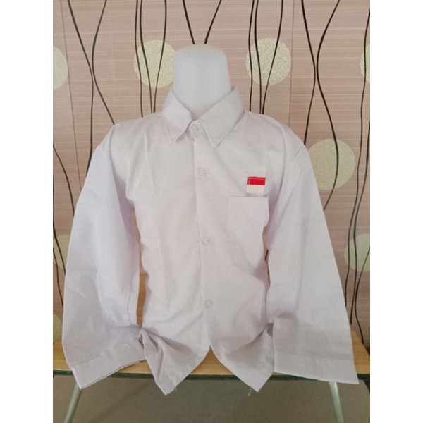 BAJU SEKOLAH/BAJU PUTIH LENGAN PANJANG MEREK SINGAPORE ZAIDAN/SERAGAM SEKOLAH