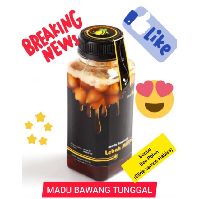 

Madu Bawang tunggal madu bawang Lanang Lebah Militan 330 Gr Free Bee Pollen 50 Gr madu hutan