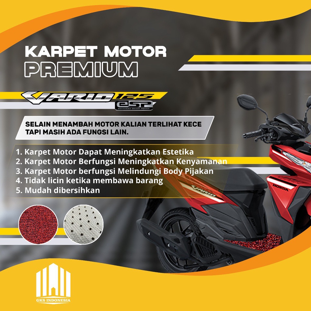 PRESTIGE - KARPET MOTOR - PREMIUM - HONDA - NEW VARIO 125 CC - 150 CC - TAHUN 2015 - 2017 - COIL MAT