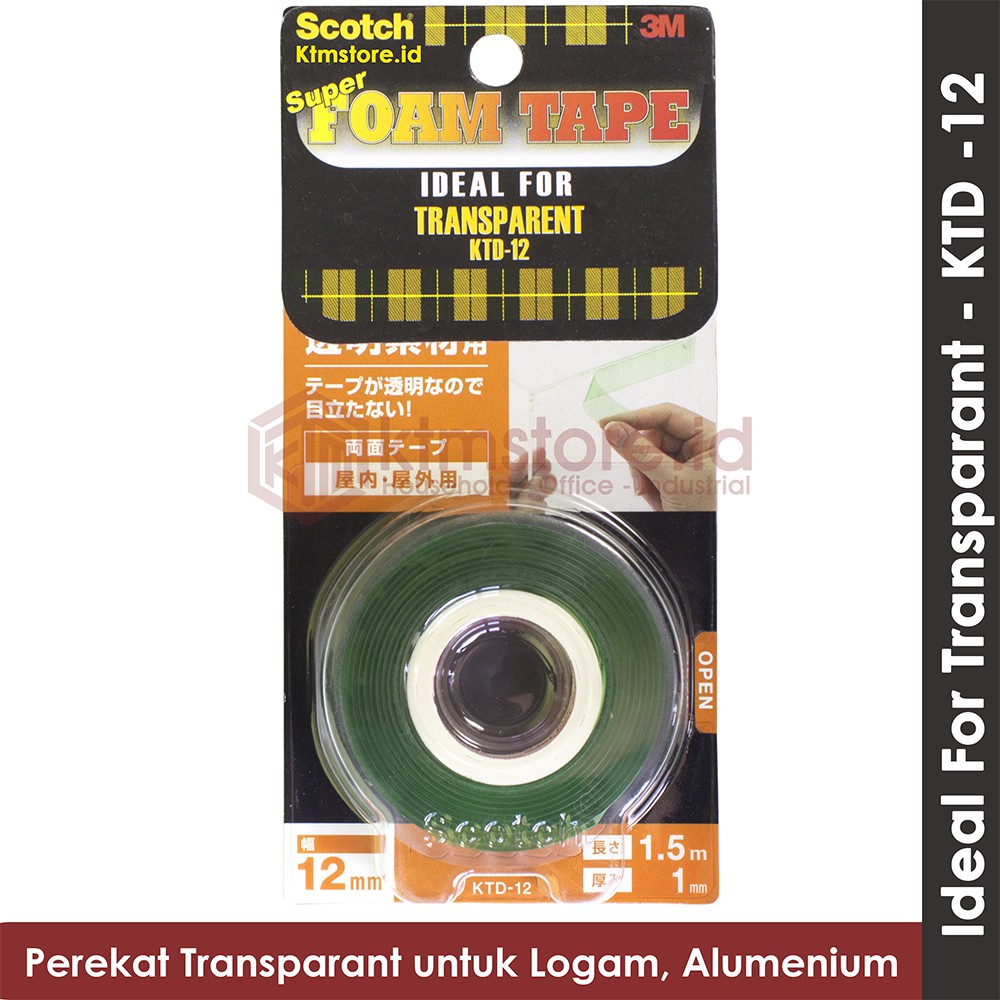 Double Tape Super Strong Transparant Daya Rekat Terkuat 3M Scotch KTD-12