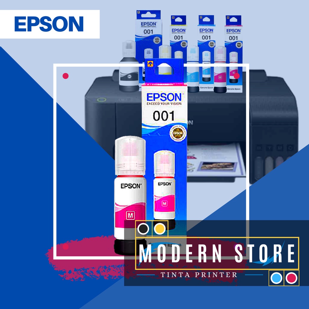 TINTA PRINTER EPSON 001 MAGENTA SERIES L4150 L4160 L6160 L6170 L6190