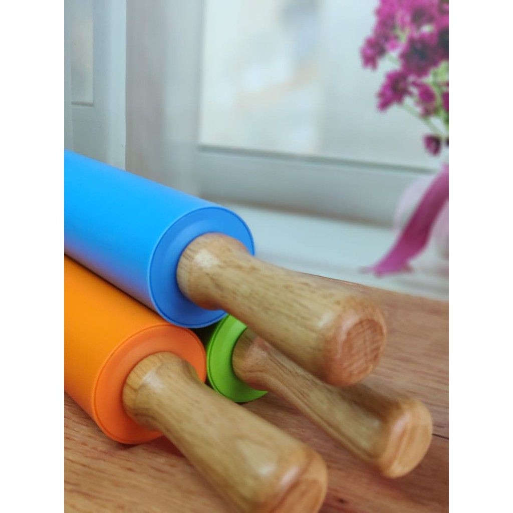 Rolling Pin Silikon Anti Lengket / Penggiling Adonan Tepung Non Stick Roller Silicone