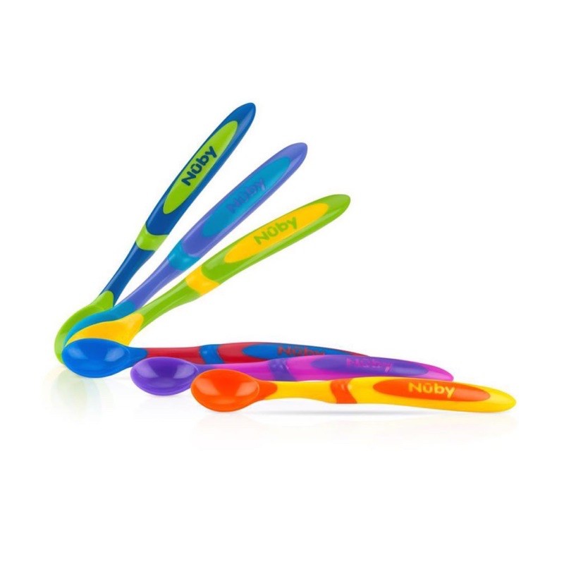 Nuby 4pk Long Handle Weaning Spoon - Nuby Sendok makan bayi