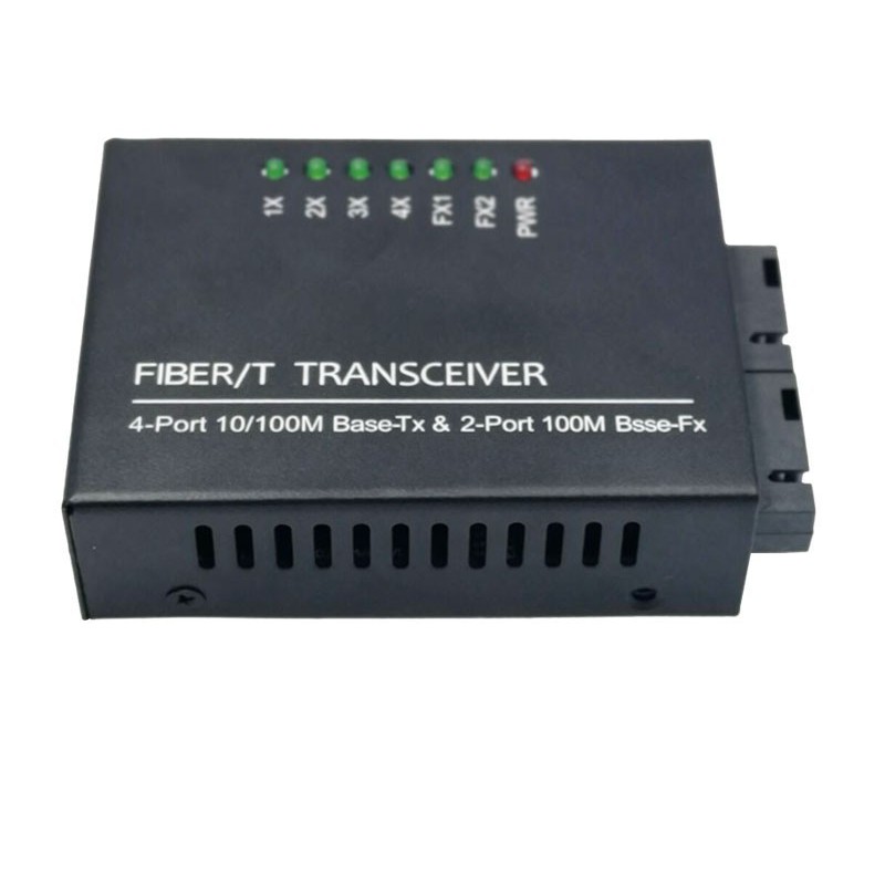 Converter 2 FO 4 LAN 10/100Mbps fiber optic + Adaptor