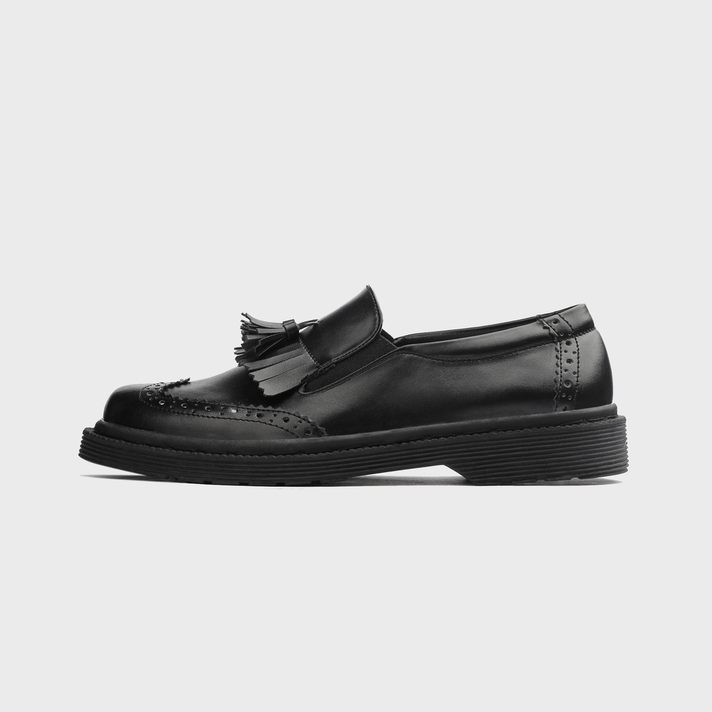 Elmora Black | Sepatu Loafers Hitam Tanpa Tali Pria Casual Kerja Formal Kantor Original Laki | FORIND x Erabor