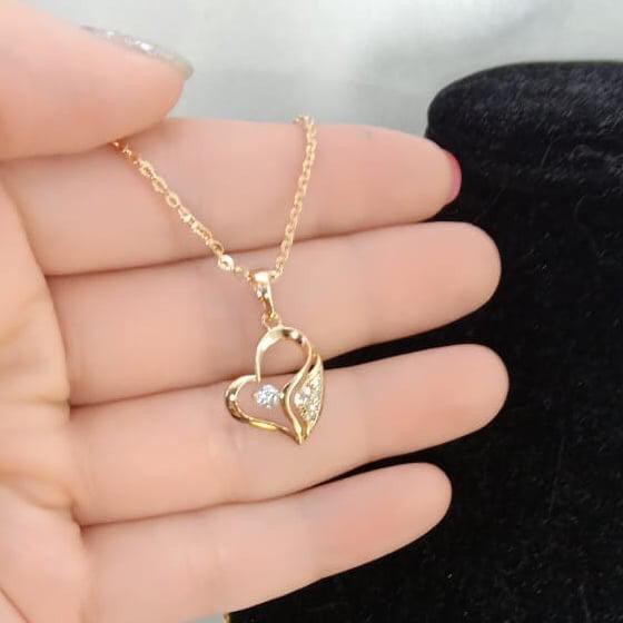 Everlux - Kalung LOTUS Gold Love diamond Mewah Xuping Titanium Antikarat