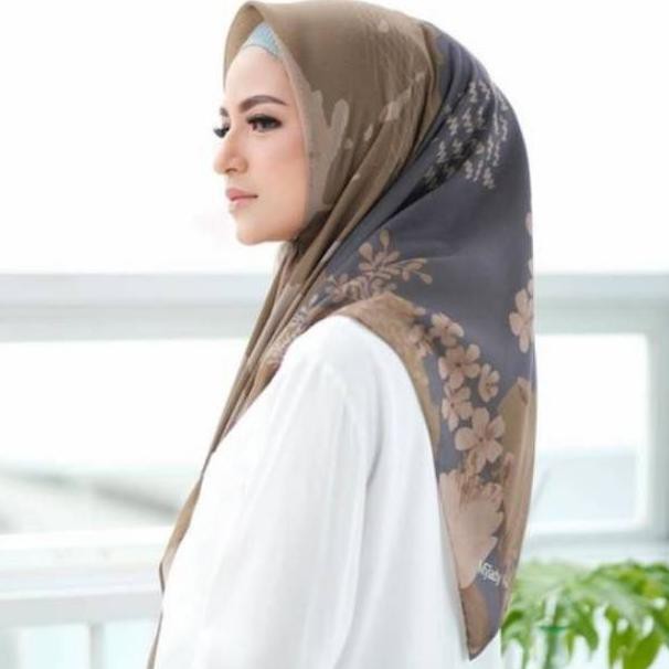 OBRAL  Hijab Segiempat Deenay Kw Motif My Lady Bunga Army Terlaris ✢