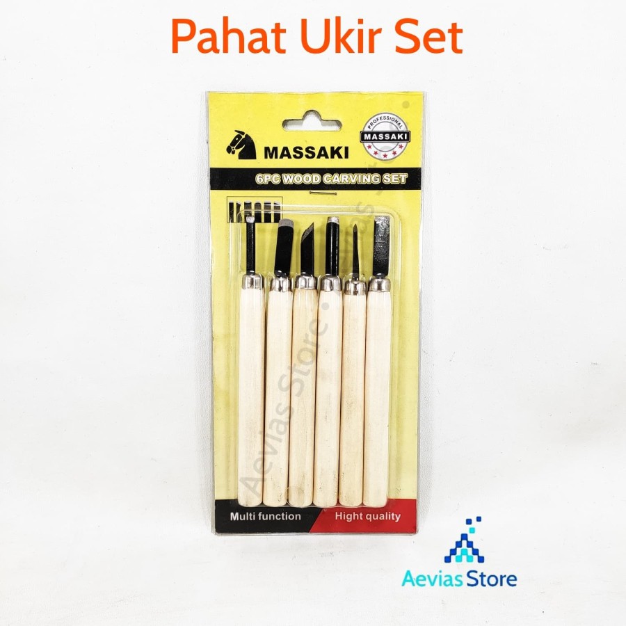 

Pahat Ukir Kayu Kerajinan Tangan 6 pcs Set.